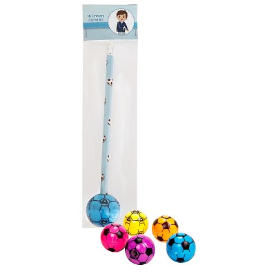 Lápiz y sacapuntas de balón fútbol Mi primera comunión niño azul cielo