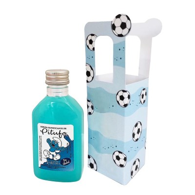 Refresco Alba plástico 50ml Alt.9cm pitufo c/caja balón