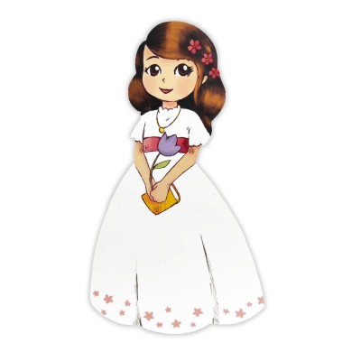Figura porexpán niña comunión c/libro morena 20x11x2cm