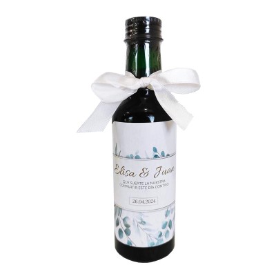 Vino tinto 13 5  180ml botella plástico Alt 16 5cm c/pegatina personalizable   lazo blanco