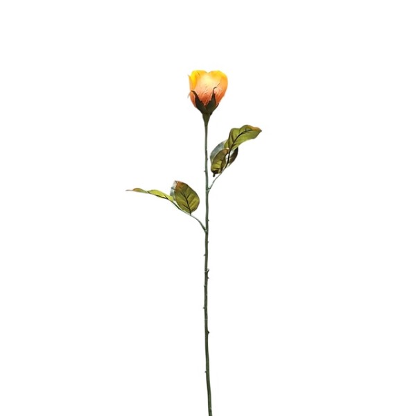 Rosa capullo artificial d.6cm Alt. 65cm bud naranja