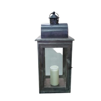 Alquiler portavela suelo farol madera 74x32x32cm 