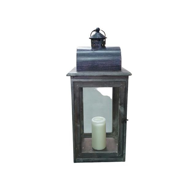 Alquiler portavela suelo farol madera 74x32x32cm 