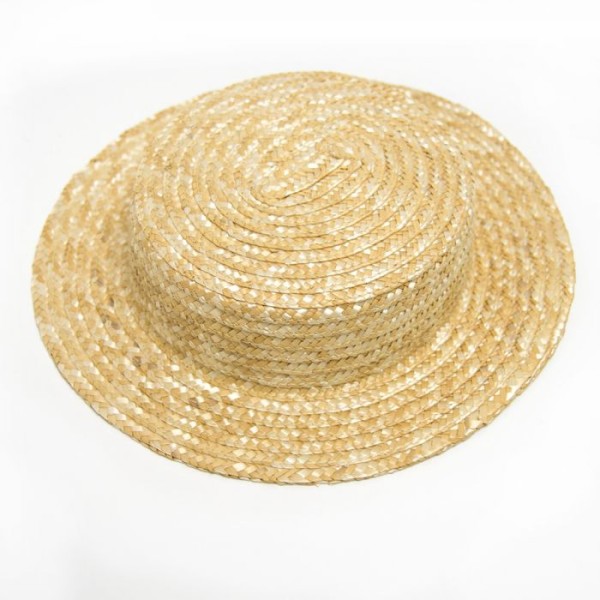 Sombrero canotier niño paja copa 6,5cm ala 6cm t.51 natural