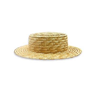 Sombrero canotier niño paja copa 6 5cm ala 6cm t 49 natural