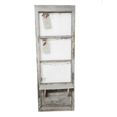 Alquiler mesero/seating 70x190cm puerta madera blanca decapada y malla pollero