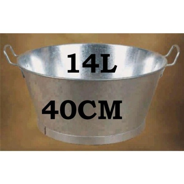 Alquiler barreño zinc d.40cm Alt.17cm 14 Litros rincón fresquito