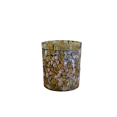 Portavela vaso cristal  mosaico Ø7 x 8 cm 