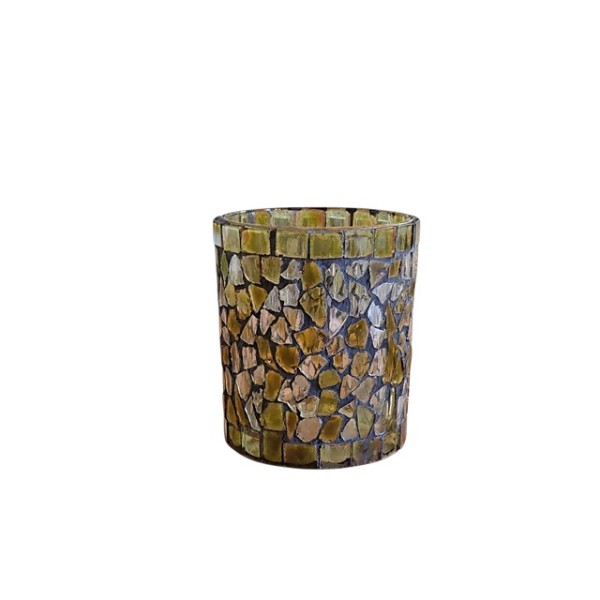 Portavela vaso cristal  mosaico Ø7 x 8 cm 