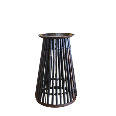Alquiler portavela candelabro 1 vela bambú negro 31cm
