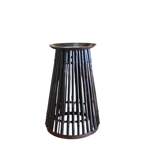 Alquiler portavela candelabro 1 vela bambú negro 31cm