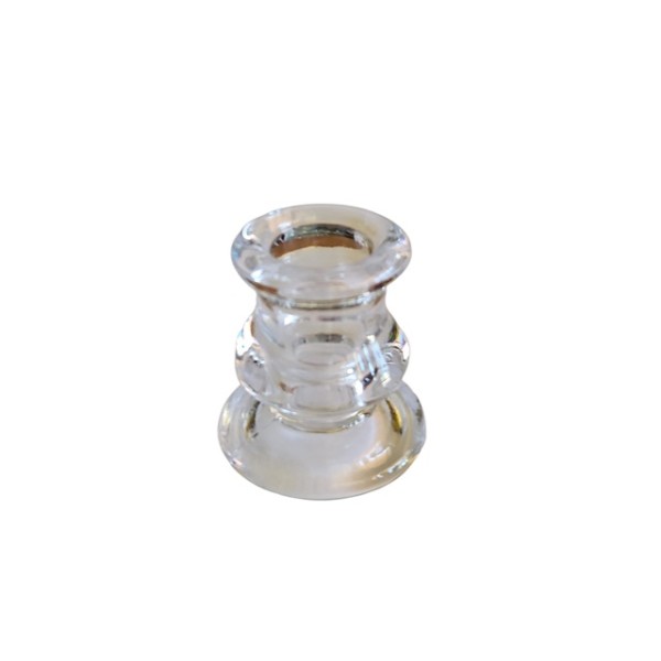 Portavela cristal candelabro columna mercado 5 x 3cm