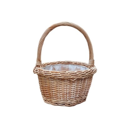 Alquiler cesta redonda mimbre miel c/plástico d 25cm Alt 14/30cm