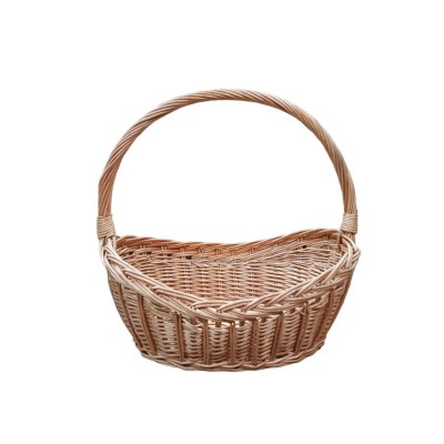 Alquiler cesta oval 1 asa mimbre miel navidad 42x33cm Alt 14/42cm