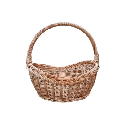 Alquiler cesta oval 1 asa mimbre miel navidad 35x27cm Alt 13/38cm