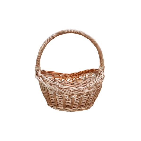 Alquiler cesta oval 1 asa mimbre miel navidad 28x21cm Alt.12/34cm