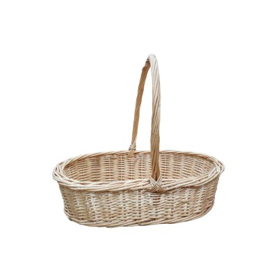 Alquiler cesta oval 1 asa mimbre natural 46x33cm Alt 12/38cm