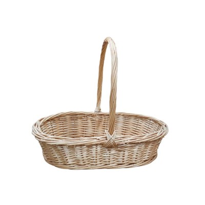 Alquiler cesta oval 1 asa mimbre natural 40x27cm Alt 10/33cm