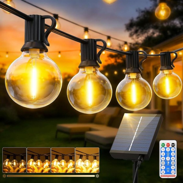 Alquiler guirnalda Luces Exterior solar 15M A con Control Remoto 8 horas