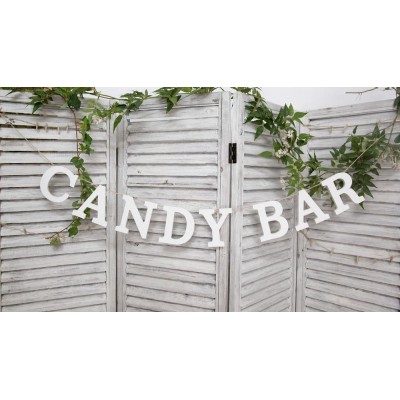 Alquiler guirnalda bodas letras madera Candy bar 175cm