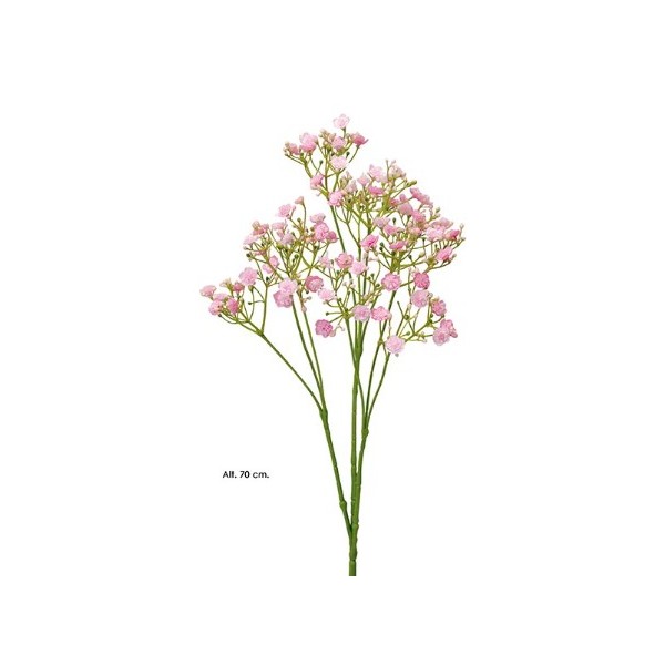 Gypsophila artificial spray x 3 tallos 70cm 70 Fl. rosa