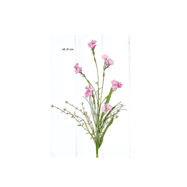 Mata flor de cera x 6 Alt.57cm rosa 