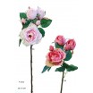 Rosa pitiminí artificial x 1 fl x 2 cap + 2 cap x 35cm rosa claro
