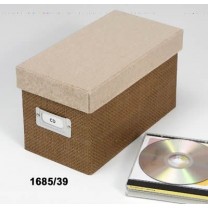 Portacd tela caja yute/rattan beige/marrón