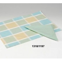 Salvamantel individual tela cuadro amarillo/azul/verde 46 x 36cm c/servilleta
