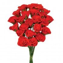 Flor promo papel d.5cm x 25 rojo