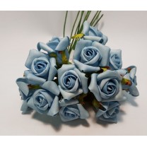 Flor promo foam rosa picos d.4cm x 12 azul