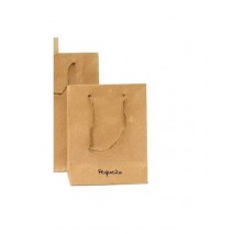 Bolsa papel 14,5x11,5x6cm natural c/asa cordón 