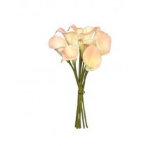 Pomo bouquet calas lily x 9 tacto natural 38cm rosa