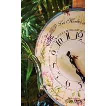 Reloj pared d.34cm c/hierbas aromáticas