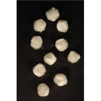 Guirnalda navidad  d.7cm 9 bolas plumas/bolas cristal blanca x 150cm