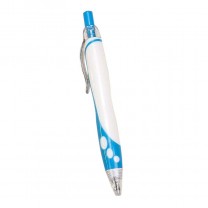 Bolígrafo personalizable blanco 3 puntos azul cielo