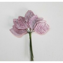 Pomito flor mini tela hojas terciopelo 4,8 x 2,5cm lila