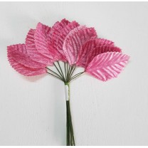 Pomito flor mini tela hojas terciopelo 4,8 x 2,5cm rosa nude