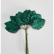 Pomito flor mini tela hojas terciopelo 4,8 x 2,5cm verde teal