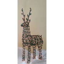 Alquiler navidad figura ciervo hierro verde c/luz 220cm cabeza alta