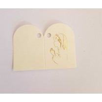 Tarjeta comunión libro oval niña oro 2,5x4cm