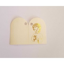 Tarjeta comunión libro oval niño cáliz oro 2,5x4cm