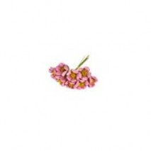 Pomito flor mini tela flor c/pistilos d.2,5cm  x 8 lila