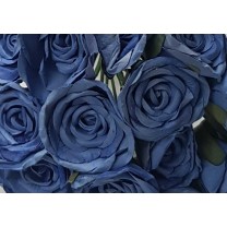 Flor promo papel d.5cm x 25 azulina
