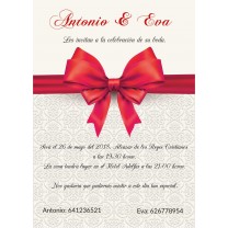 Invitación boda personalizada c/sobre beige papel estucado mate 250gr 18 x 12,5cm