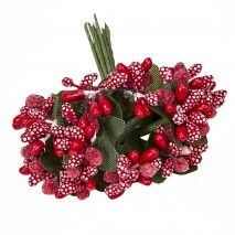 Pomito flor mini pasta pistilos x 12 rojo