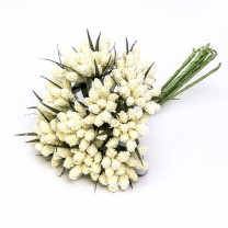 Pomito flor mini pasta pistilos c/hojas punta blanco