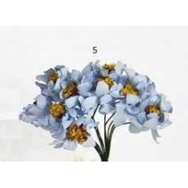 Pomito flor mini papel magnolia x 12 uni azul cielo