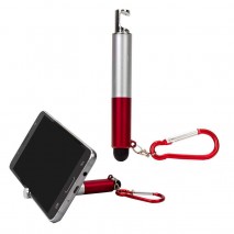 Regalo llavero puntero portamóvil personalizable con mosquetón 10 cm rojo 