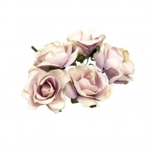 Pomito flor mini papel rosa 3,5cm x 6 unidades lila
